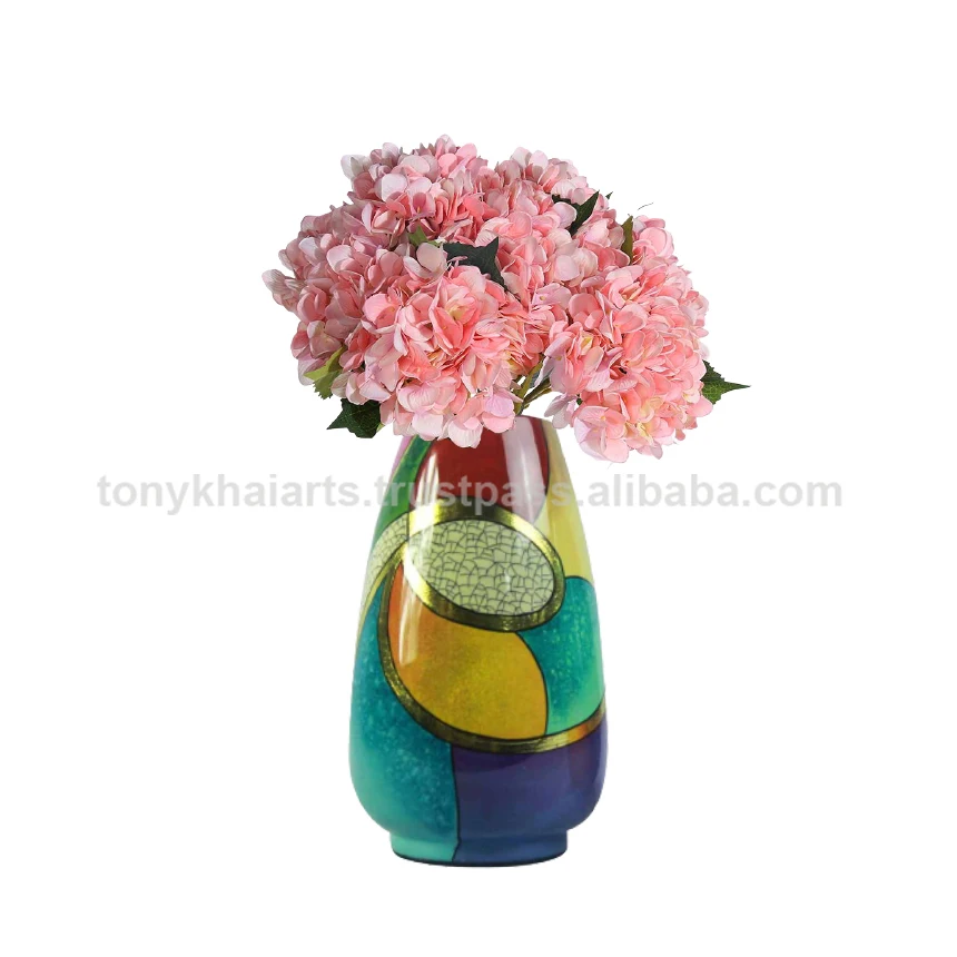 Glass Fiber Synthetic Resins Lacquer Flower Vase  LH- 017  Made In Vietnam