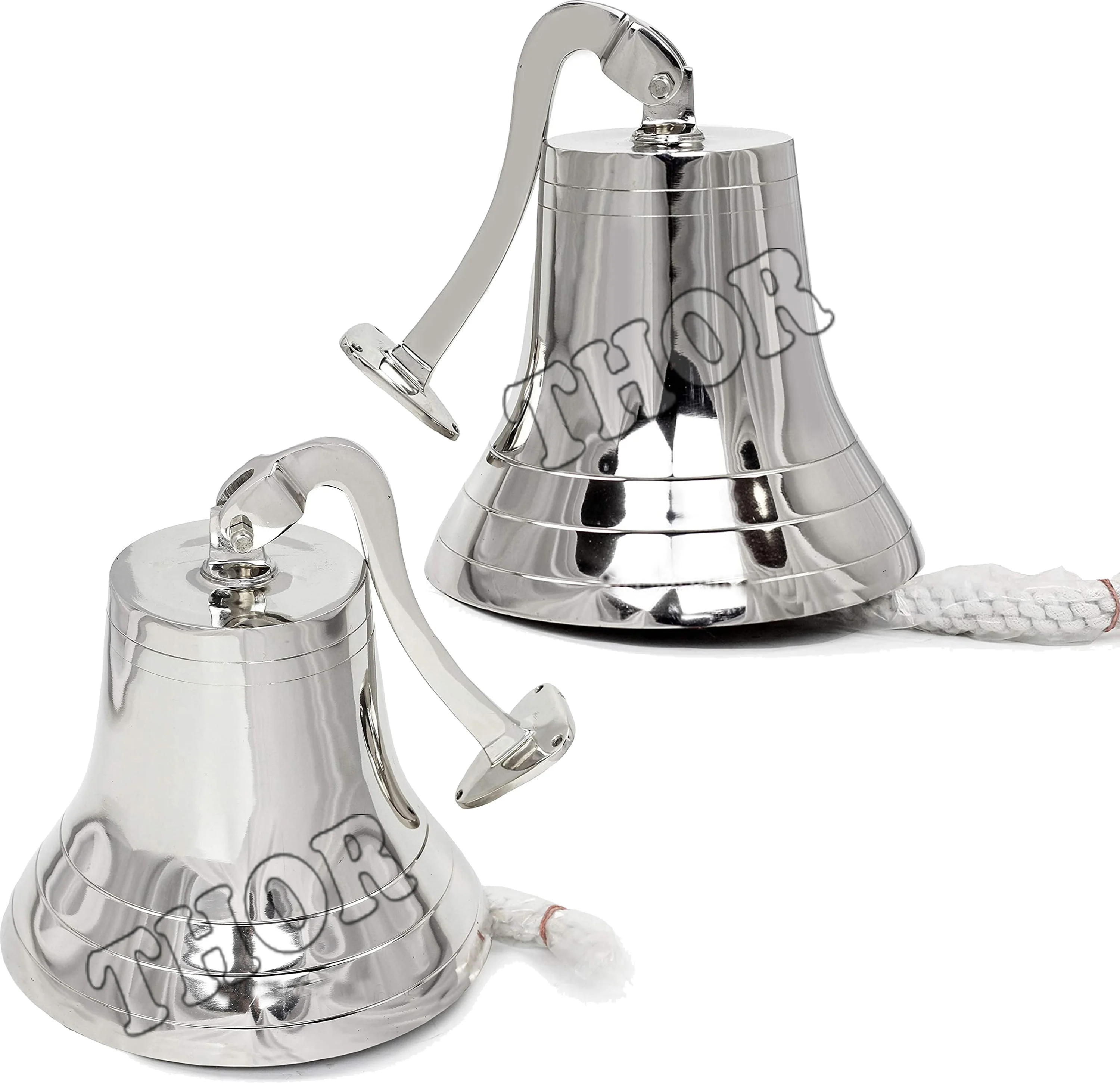 Designer  Ship Bell Door bell Wall Mount / Hanging Marine Calling ~ Silver Polished Office & Home Decor