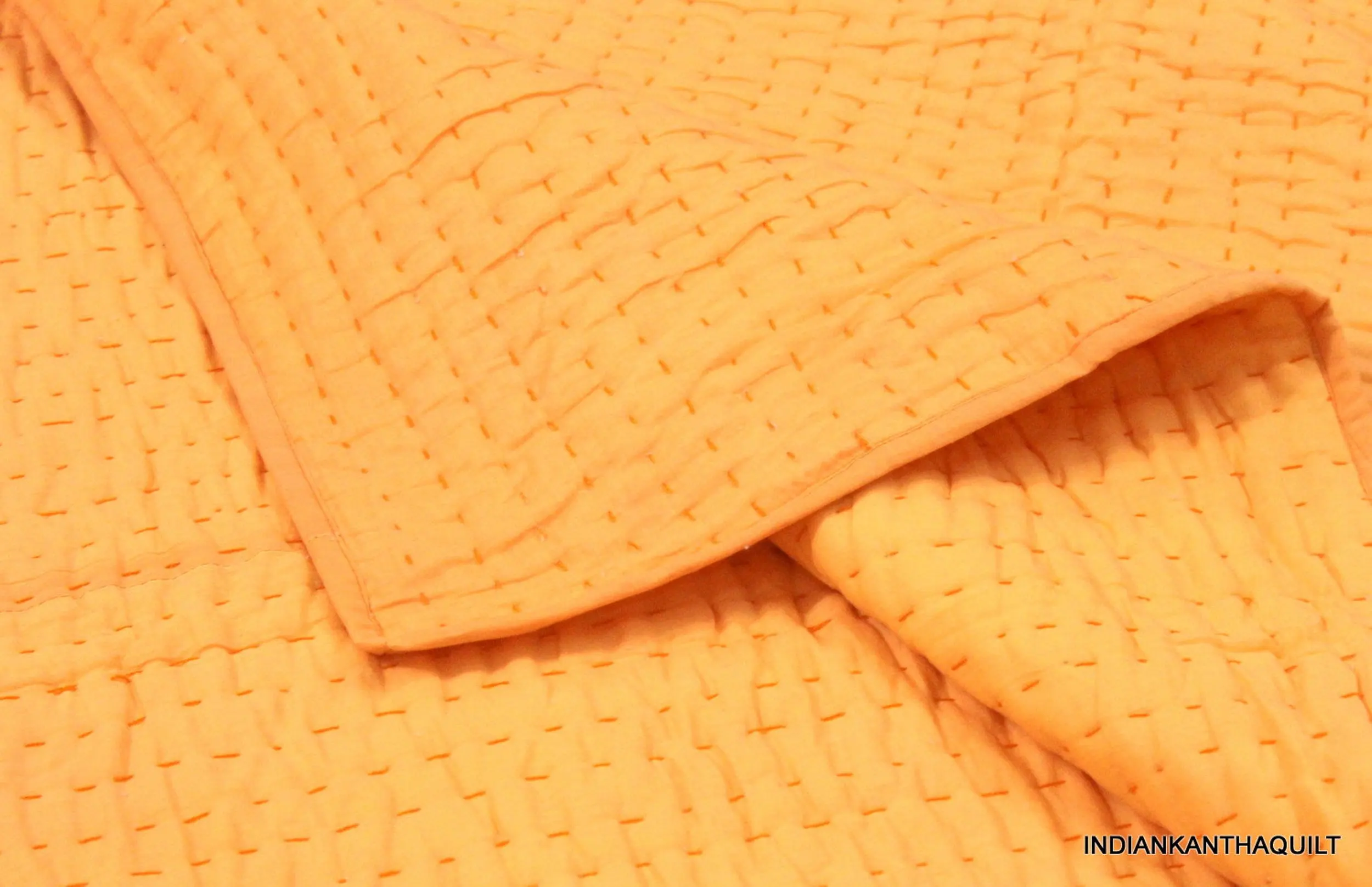 Оптовая цена однотонное Хлопковое одеяло Kantha с принтом двустороннее одеяла ручной работы