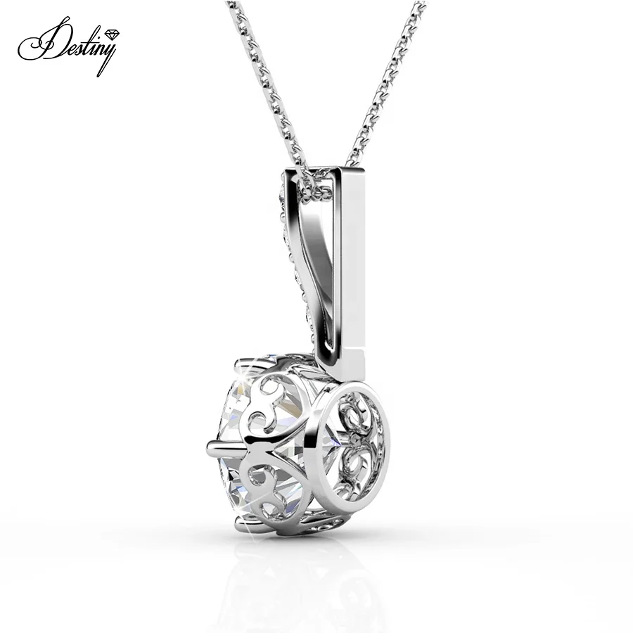 
Destiny Jewellery High Quality Vintage Royal Crystal Jewelry Set Crown Setting Earrings And Necklace 