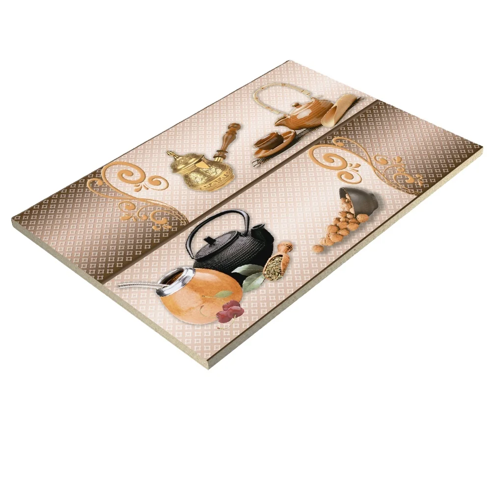 Brown color premium looking kitchen wall tiles 300x450 mm ceramic glazed wall tiles
