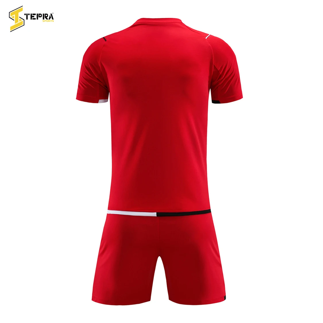 High Quality Red Breathable Lightweight Unisex Soccer Uniform Sublimation Custom Logo Football Jersey and Short