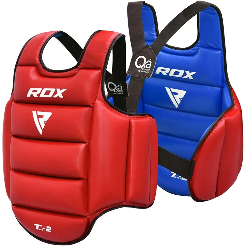 Высококачественный Сертифицированный RDX T2 протектор для тела с мягкой подкладкой груди красный синий нагрудный тренировки MMA по кикбоксингу