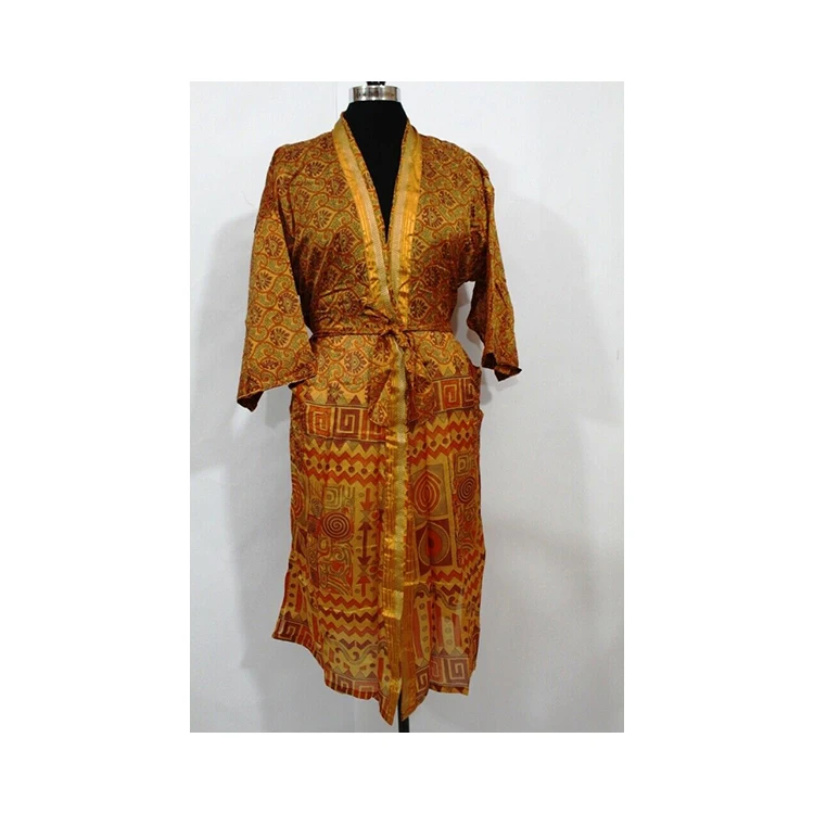 Women silk sari Kimono Summer wear Cover Up vintage Cardigan Bathing Suit Swimsuit outfit kimono cardigan women kimono