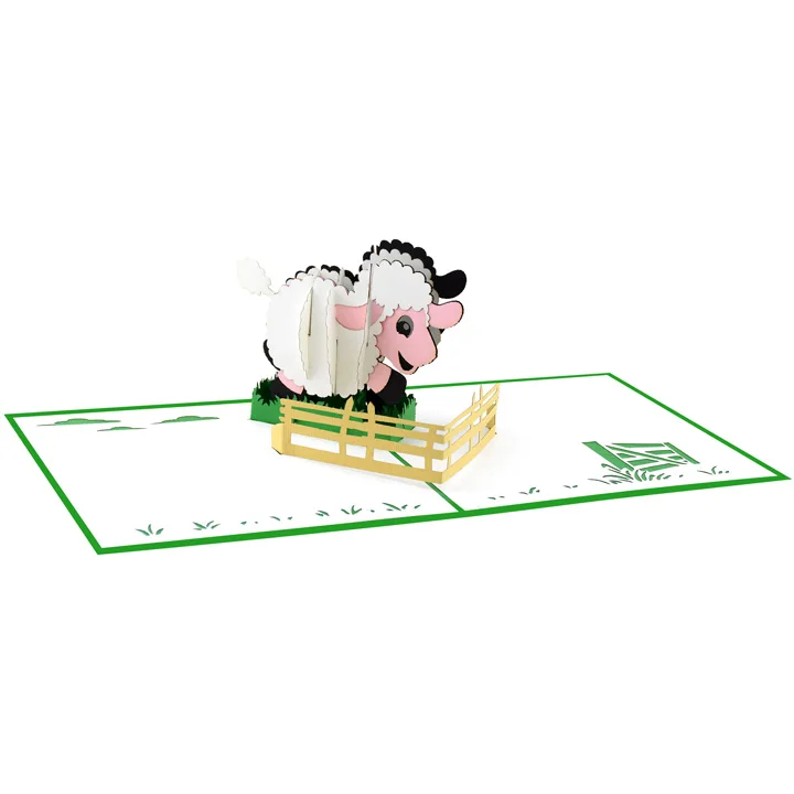 3D Pop up cards Sheep Vietnam Handmade Lasercut Cheap Price Design ArT Wholesale