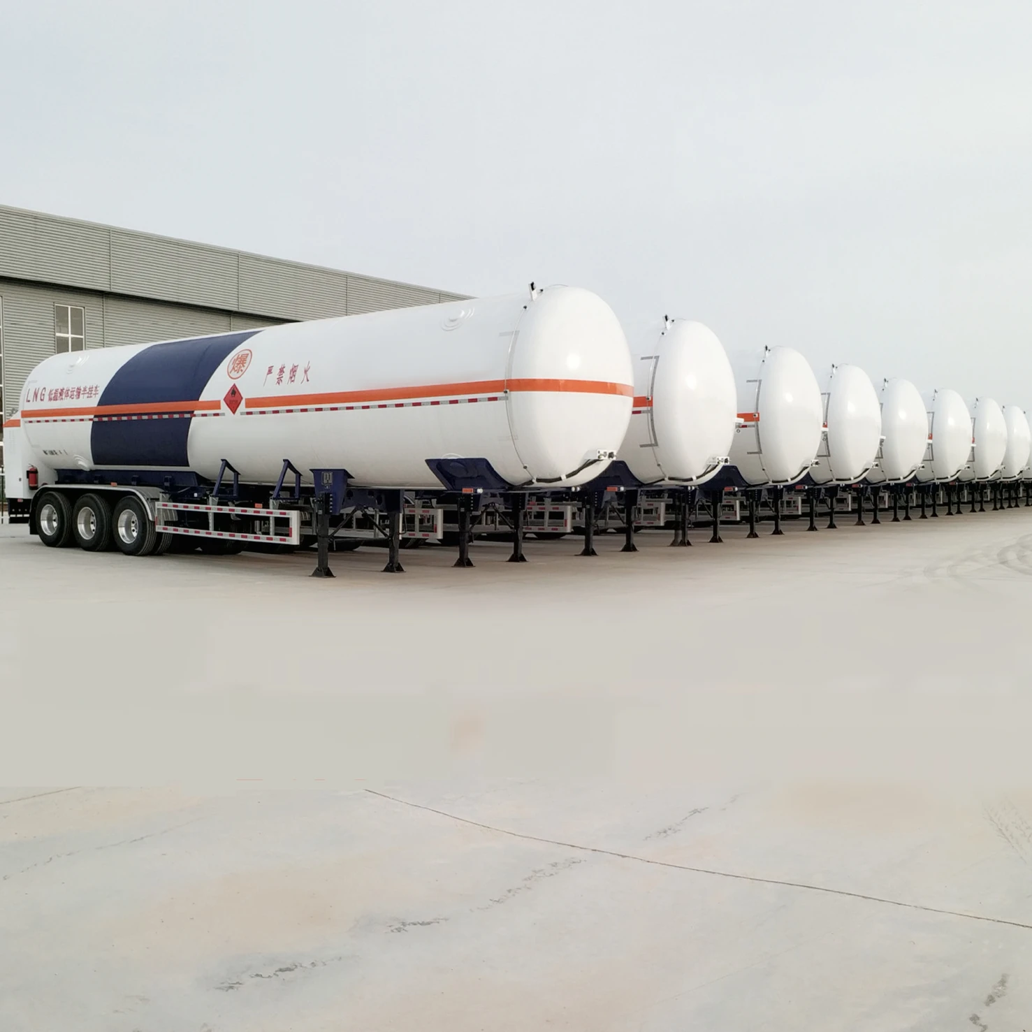 Горизонтальный криогенный жидкий кислород азот аргон танк с испарителем для полуприцепа