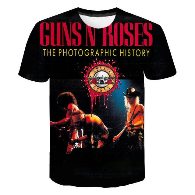 Fashion Guns N Roses Graphic 3D Print Men Women T Shirt Casual O-Neck Short Sleeve Streetwear Oversized Male T-Shirt Trend Tees