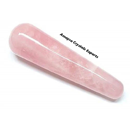 Массажная палочка из драгоценного камня с розовым кварцем