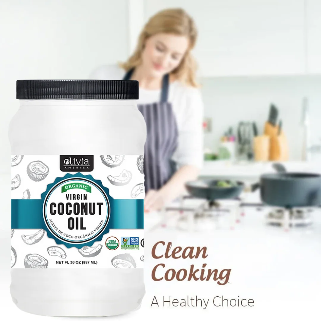 
Organic Virgin Coconut Oil for Cooking Olivia America USDA Approved Case of 12 units 30oz 