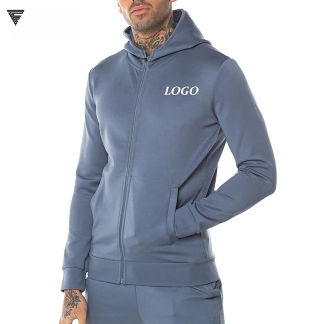 Wholesale Heavyweight Buy Hoodies Online Wholesale Man Clothing OEM Fitted Sweatsuit Tracksuit Zipper Hooded Jogging Men Jogger