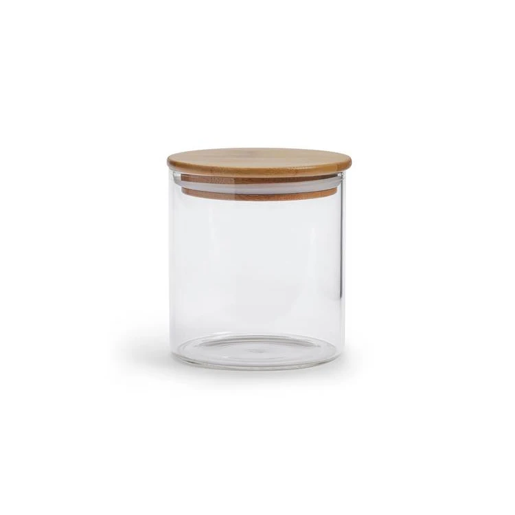New Design Crystal Clear Oil Jar Glass With Wood Lid Customized Candle Making Jars Premium Quality Home Lightning Decoration