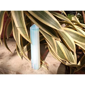 Подлинная Opalite Obelisk Tower с бесплатной брошюрой Jet International Crystal treatment Jumbo 6 Facet прибл. Кристалл Aura Rock