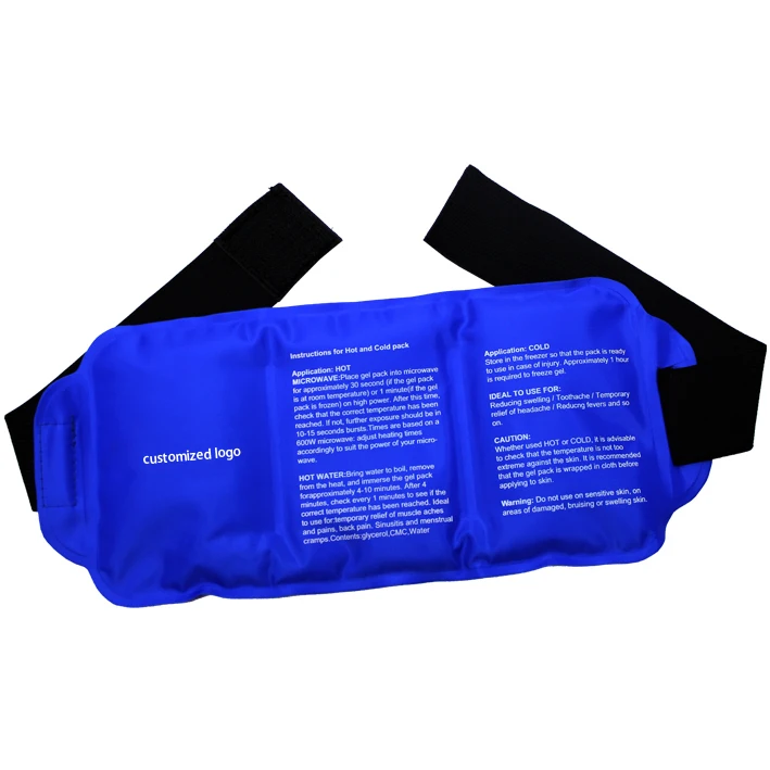 Customized Reusable Ice & Heat Therapy Bag First Aid Ice Gel Hot Cold Pack Gel Ice Pack Wrap with Strap