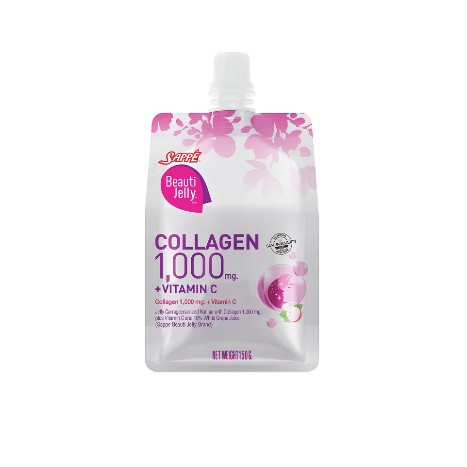 
Collagen and Vitamin C Ingredient Functional Jelly Drink With Fruity Flavor Weight 150g in Pouch Packaging 
