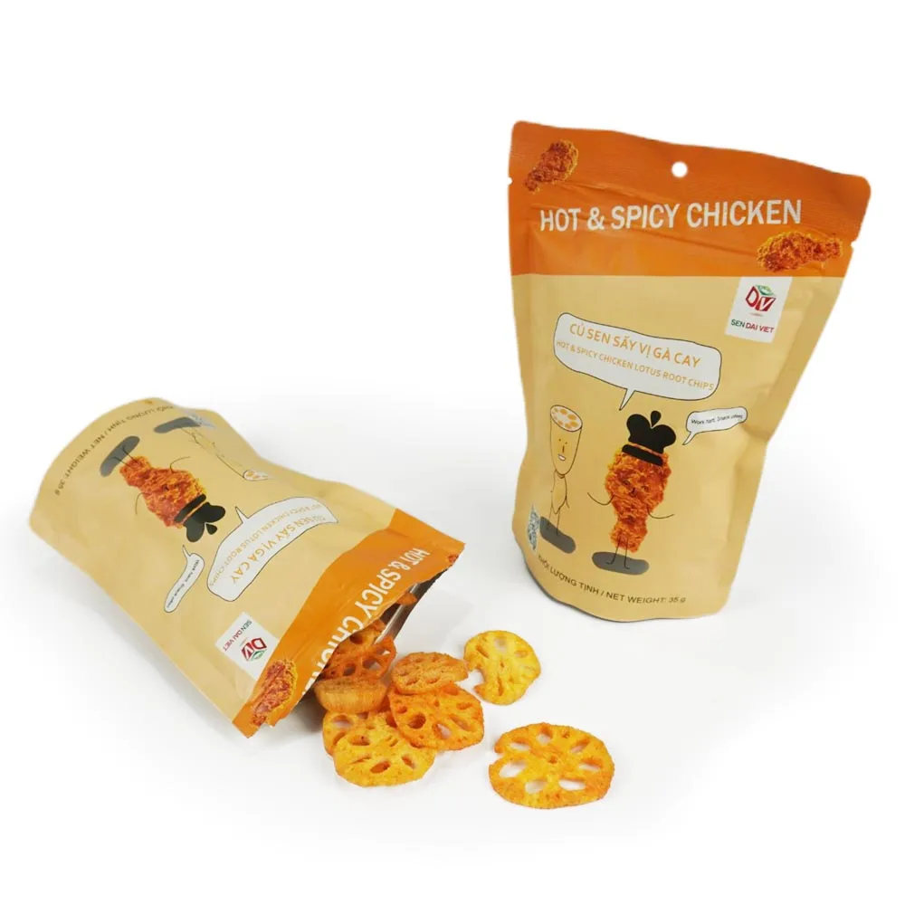 Hot Price Tasty Crispy Lotus Root Chips Vegetable Fruit Fried Bag Packing Hot and Spicy Chicken Lotus Root