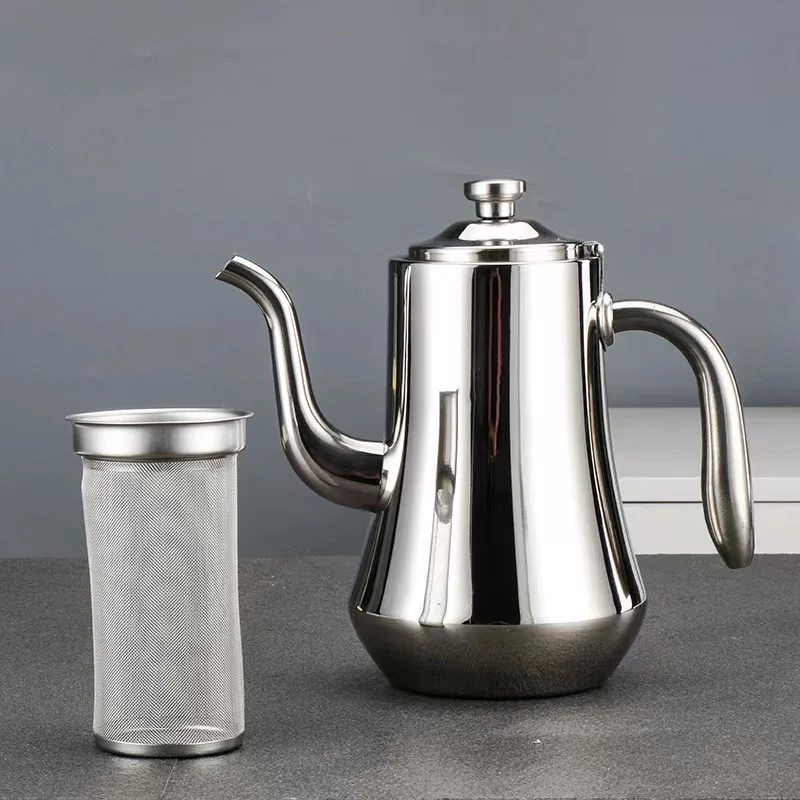 Kitchen Accessories Large Size Stainless Steel Teapot With Infuser Filter And Smooth Handle Tea Pot