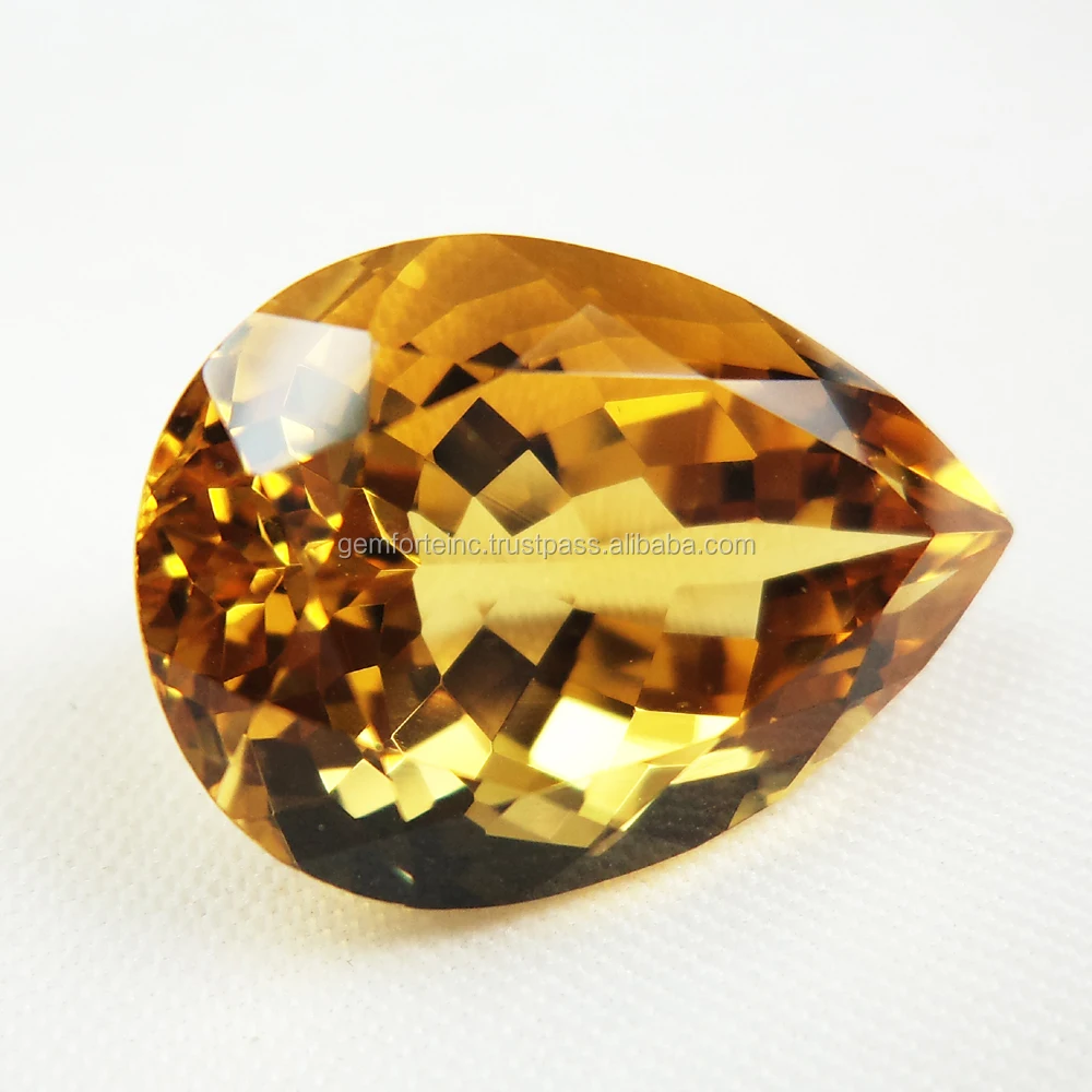 Citrine Pear Shape Faceted Gemstone Pendant Jewelry Making Semi Precious Stone Citrine Calibrated Size DIY Jewelry Making Stone