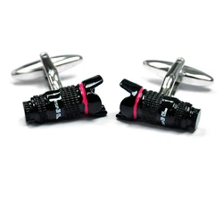 Оптовая продажа, новинка, мужская рубашка в форме черной камеры, запонки нового дизайна