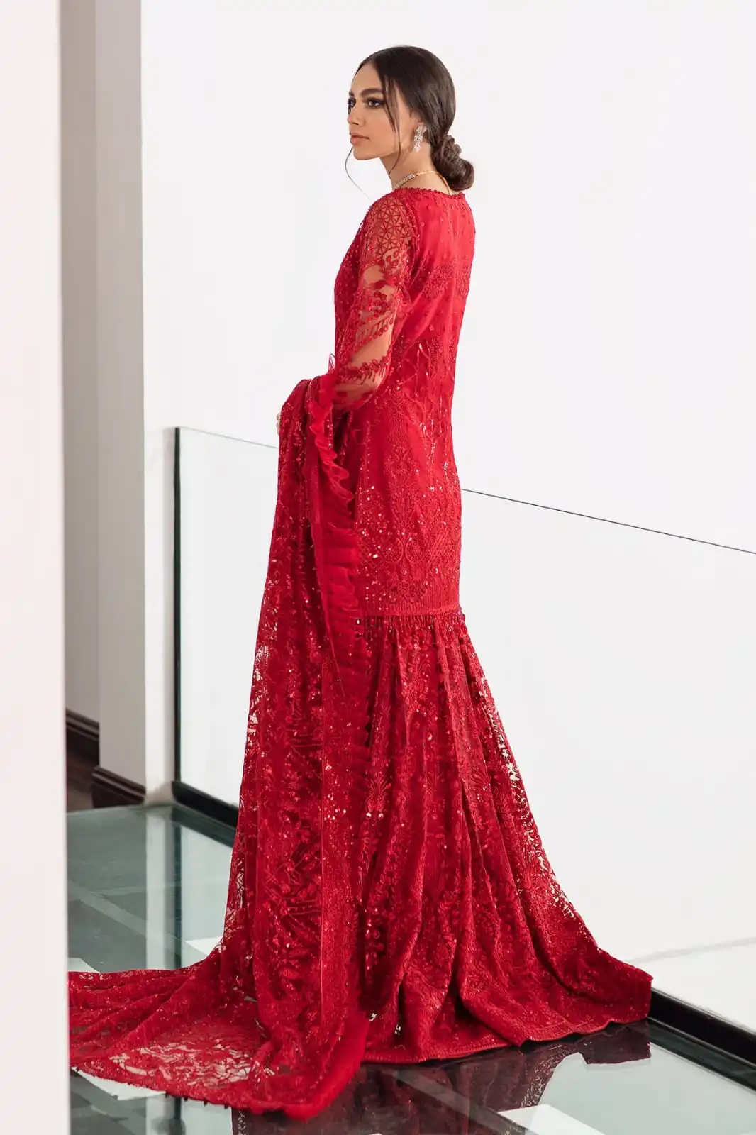 Women Ethnic Wear Unstitched/stitched luxury Embroidered chiffon 3 Piece Suit For Party Wear