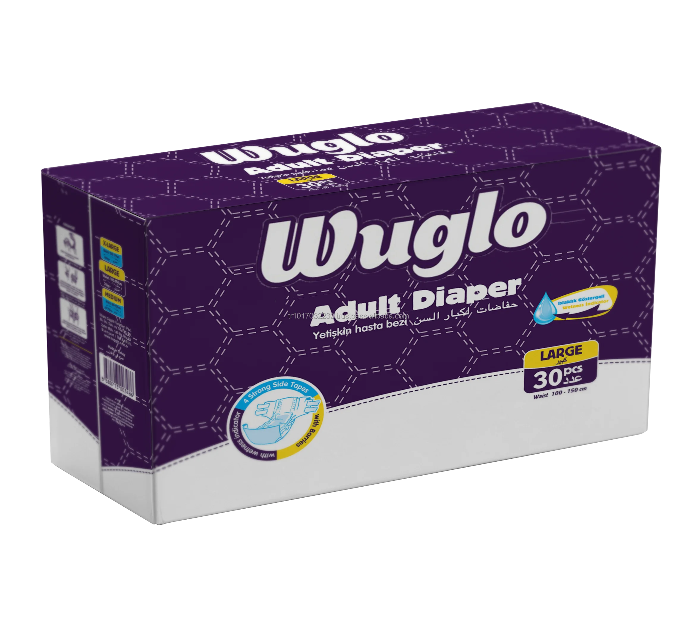 Adult Senior Diaper Best Quality Disposable L M XL Size Non Woven Fabric Embroidered Soft Breathable Leak Guard