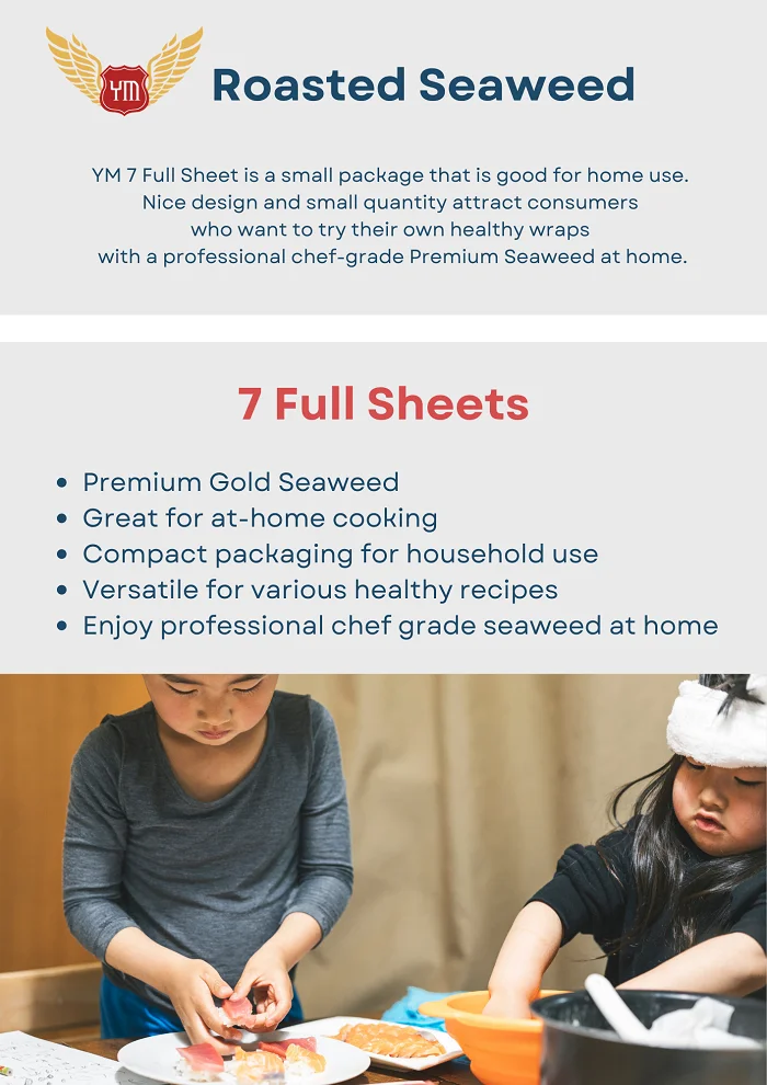 YM Roasted Seaweed 7 Sheets Premium Nori for Sushi