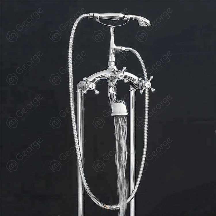 
Exposed Bath Rain Stainless Steel Floor Standing bathtub faucet 