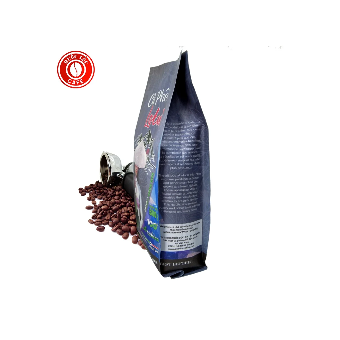 
Bag Packing Sweet softer taste Hot Air Roast Type 100 % Arabica Lotus Arabica coffee from Vietnam 
