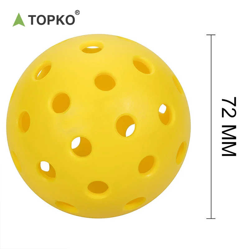 Topko High Quality Plastic Pickle Ball for Outdoor Courts 40 holes Pickleball Balls Indoor and Outdoor Sports Golf Practice Ball
