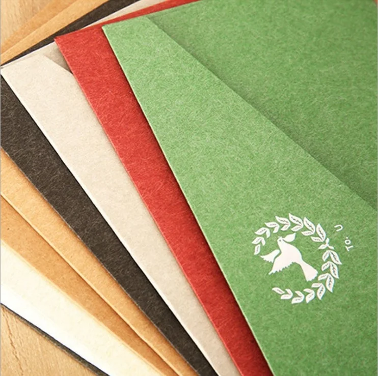 Custom Red Colorful Felt Manila Waxed Paper Envelope