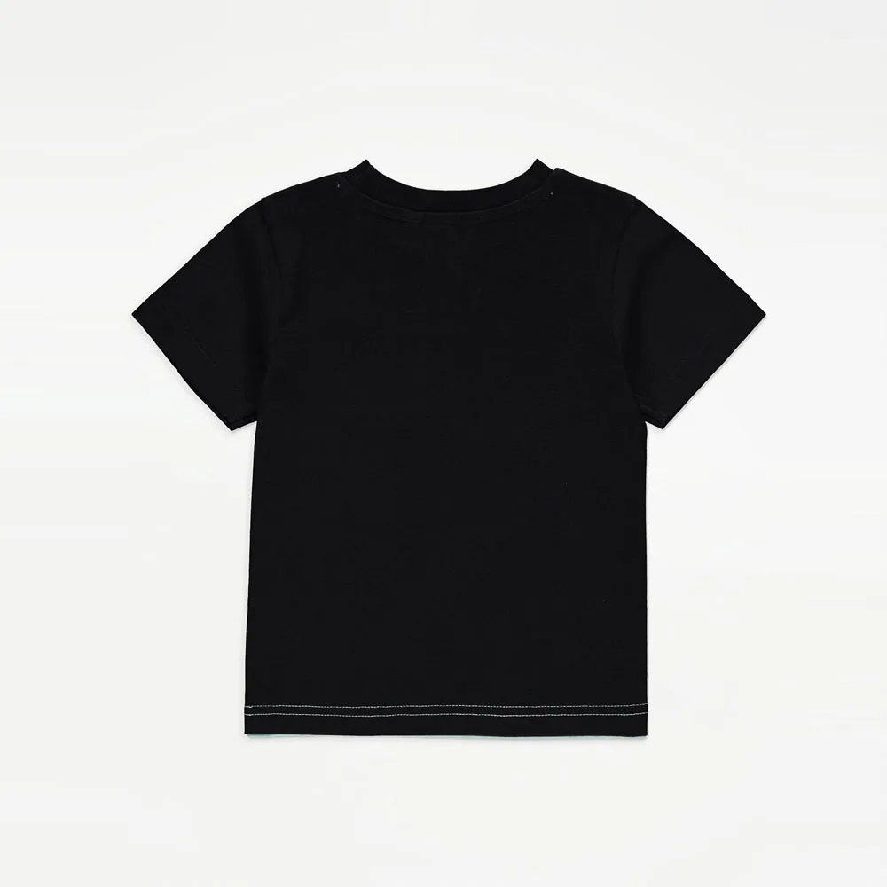 Latest 2025  Black Color Block T-Shirt and Shorts Outfits / Custom Made Logo Kids Clothing Sets Fashion 2pcs Kids Clothes Set