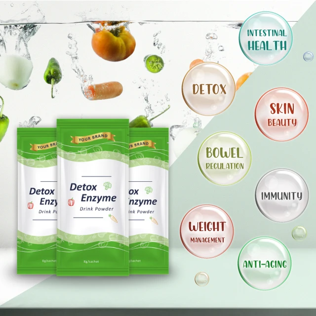 Digestive enzyme powder liver detox herbal supplement gut health improvement colon cleanse weight loss probiotic support