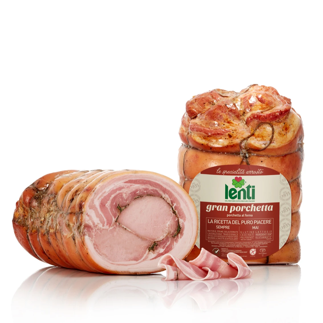 Gran Porchetta double Pork Middle oven roasted 6-6,5 kg LENTI Made in Italy for wholesalers, retail, restaurants and hotels