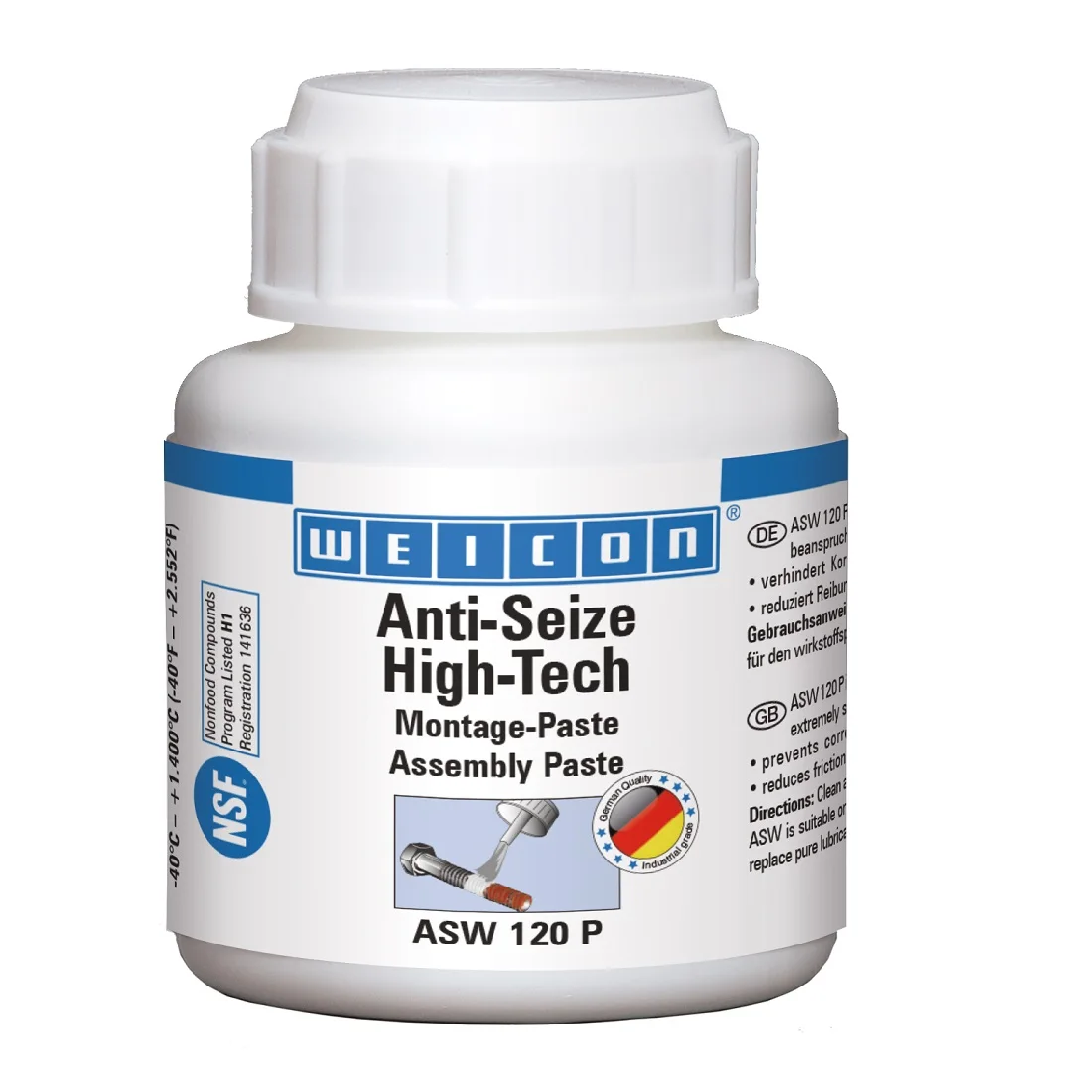 
WEICON Anti-Seize High-Tech Assembly Paste 120 g Protection Against Corrosion Metal-Free 