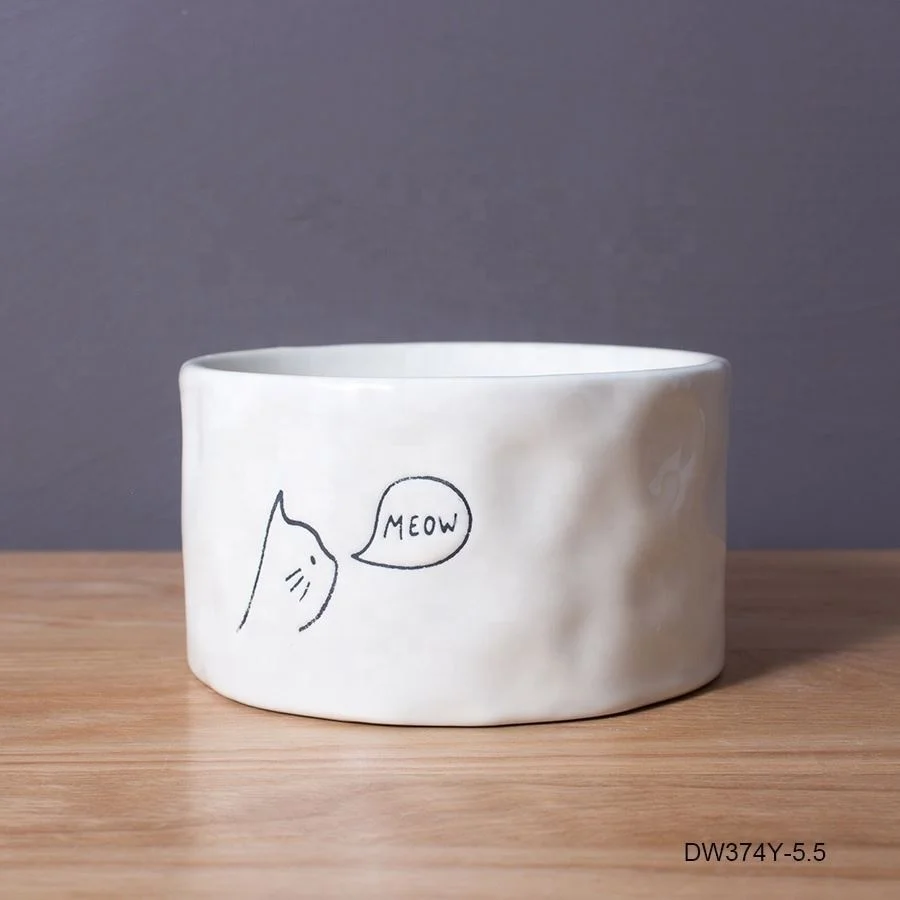 Wholesale custom pet food bow water dish porcelain pet slower feeder ceramic bowl pet smart bowl