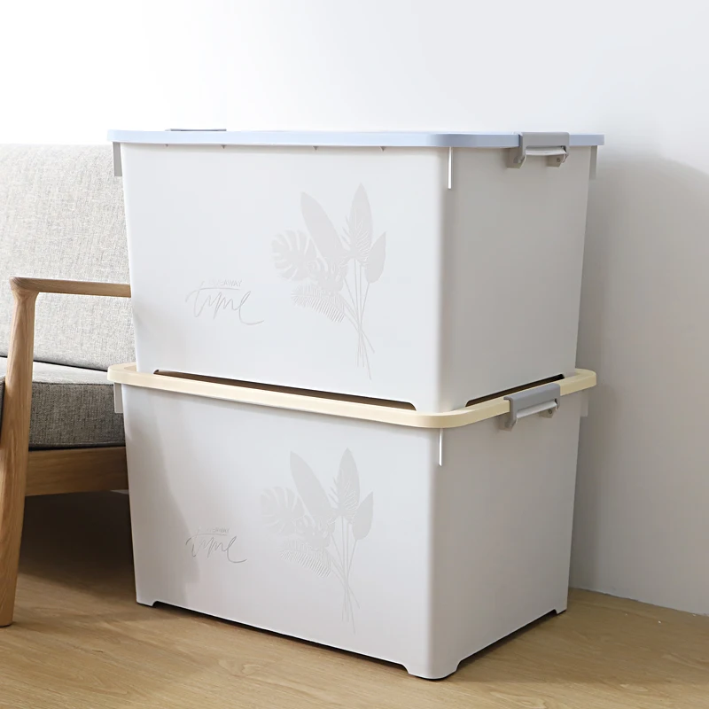 Factory Directly Stackable Large 100L Multipurpose Clothes Box Storage Plastic with Lid