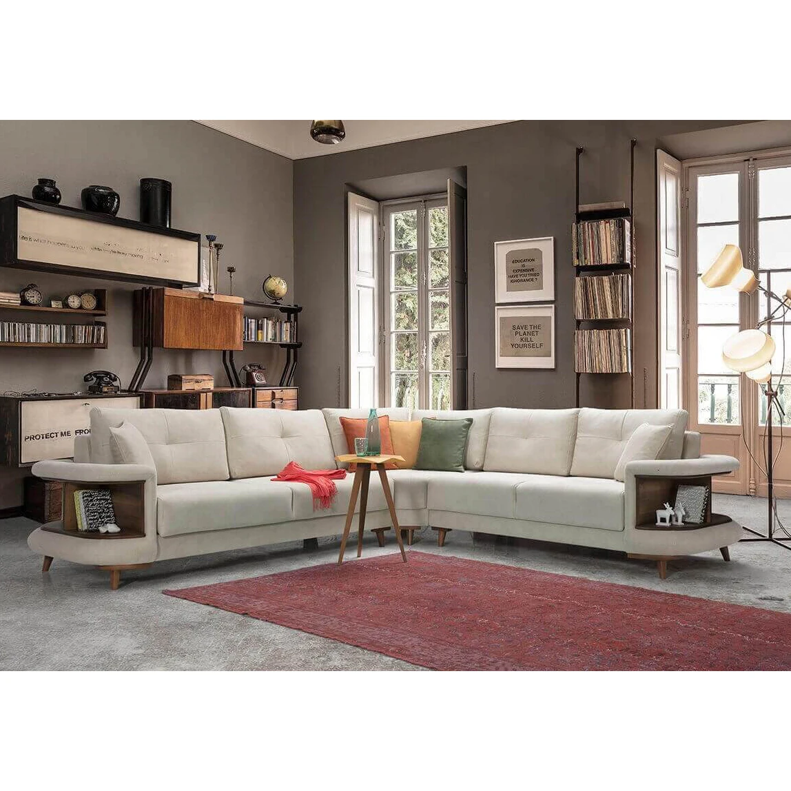 wooden Sofa Armchairs corner set Living Furniture Wholesale Couch Velvet Seat Set Style Fabric Packing Room (ider Origami)