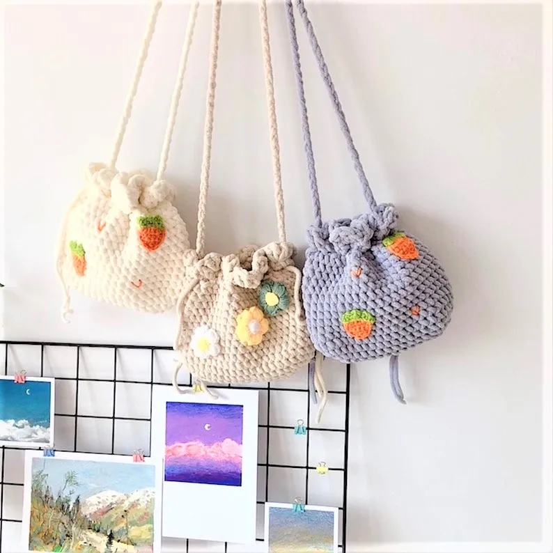 Crochet Crossbody Bags Amigurumi Strawberry Bag Handmade