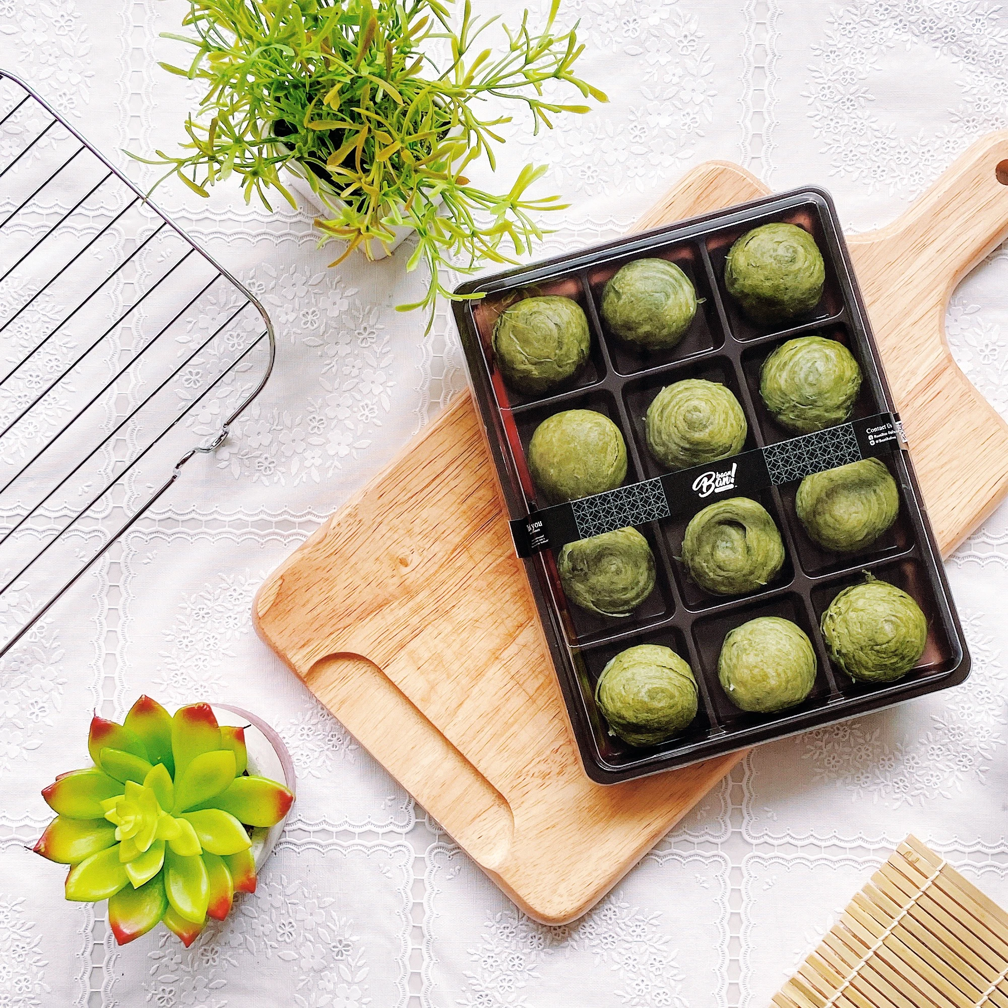 Premium Chinese Pastry Matcha Red Beans 288 Pcs/Box Delicious Easy And Daily Snack Best Seller in Thailand