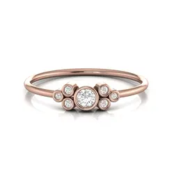 Real Diamond Ring with Bezel set Solid 14kt Yellow Rose White Gold 1.36 Gram For Women