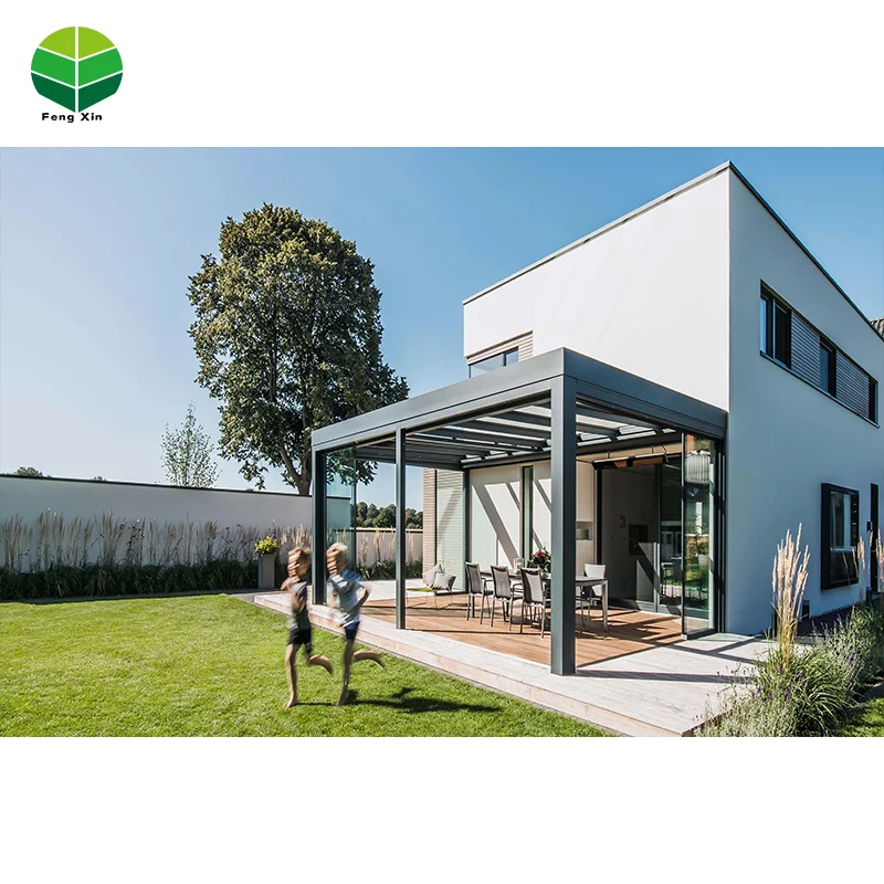 Outdoor Garden Modern Aluminum Waterproof Pergola Covers Louver Roof Pergola Metal Fence Panel Hydroponics Growing System Arch