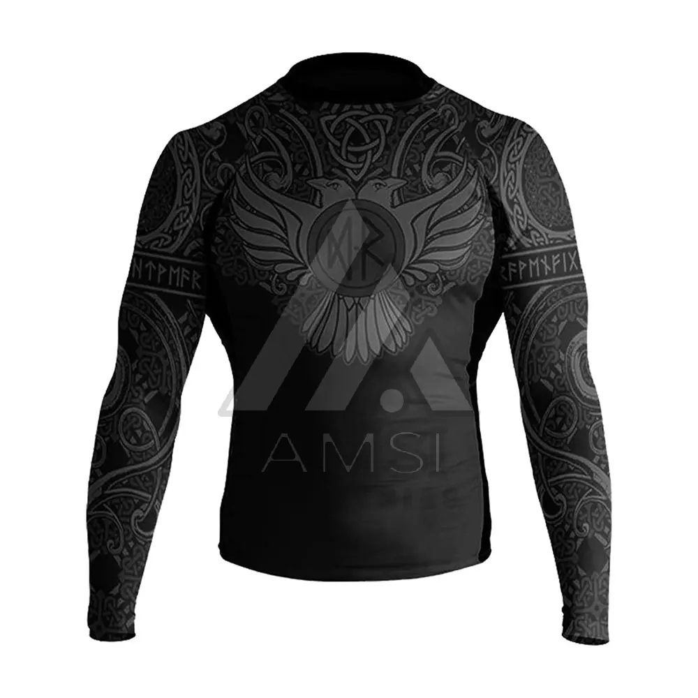 Design compression mma rash guard,oem mma rashguard custom sublimated printed mens rash guard