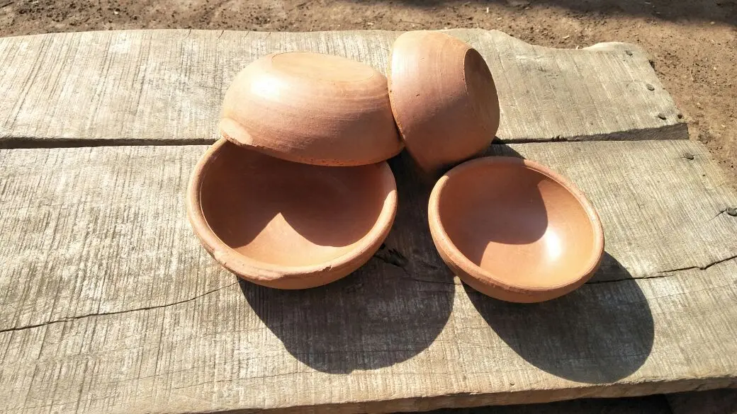 100% Натуральная глина Терракотовая горшок с изогнутыми краями Органическая