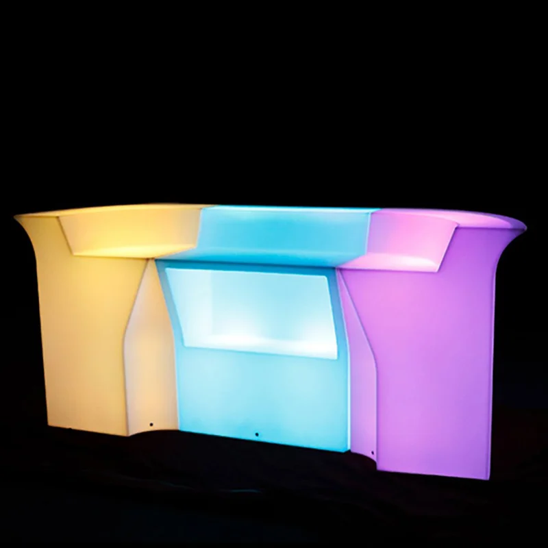 Hot sale popular led furniture plastic illuminated glow luminous lighting portable bar counter