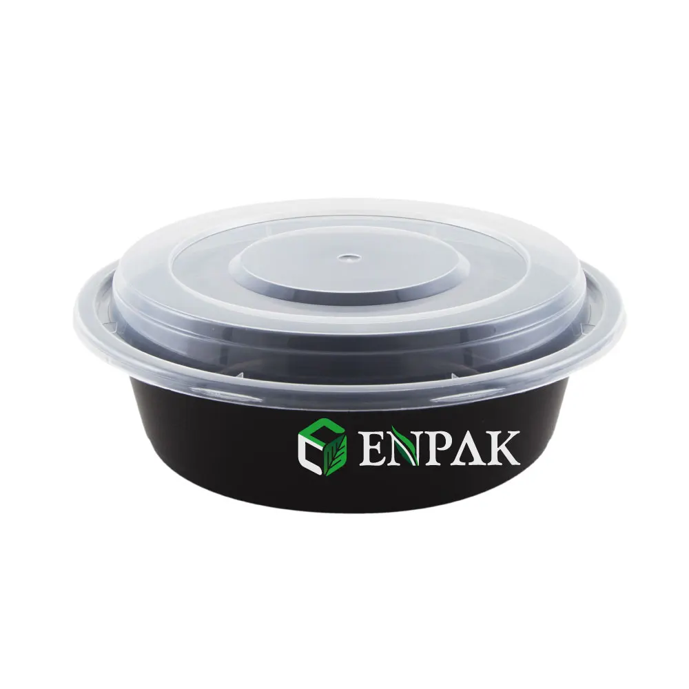 ENPAK Customized 32oz Round disposable colorful Plastic food containers