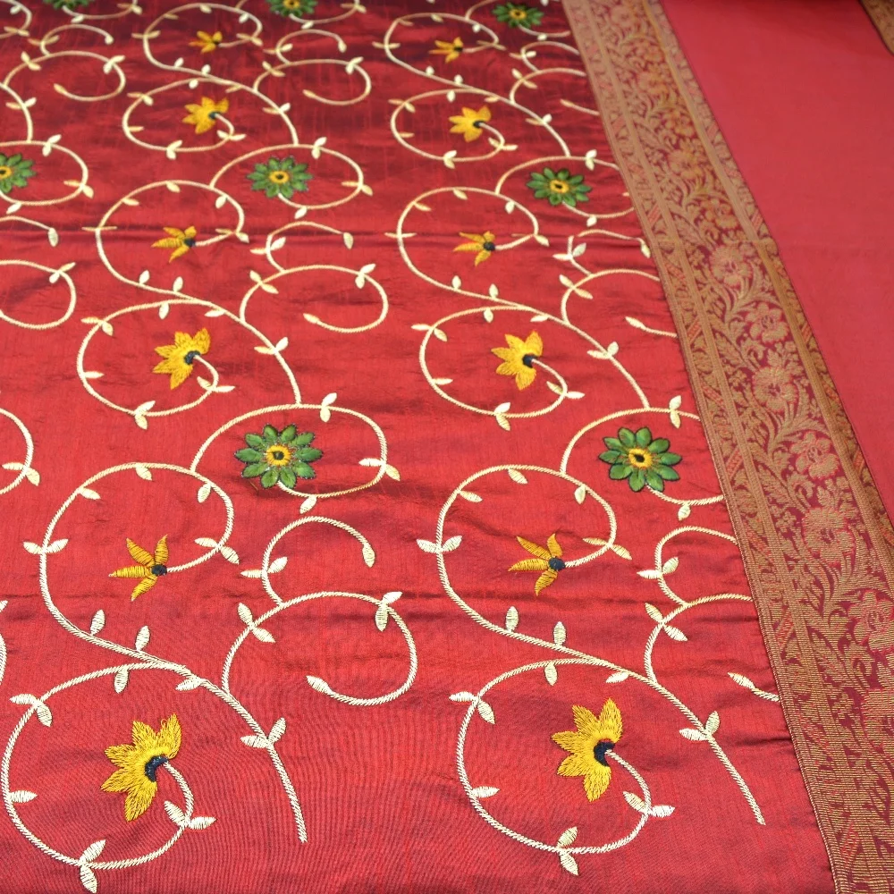 SEBPC005 Indian Light Embroidered Silk Bedspread Set Luxury Bedspread 5 Pcs Bedspread Set