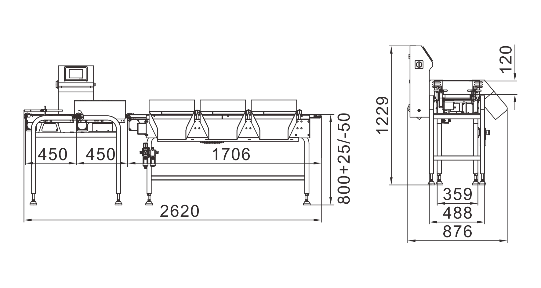 High precision food online checkweigher machine automatic digital belt conveyor weight checker