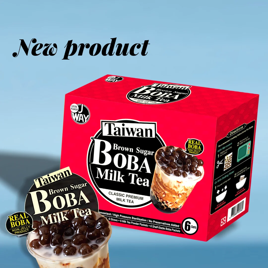 
Asian food Asian Grocery Favorite Brown Sugar Bubble Tea Set (6 pcs) with 6 straws Taiwan Bubble Tea 