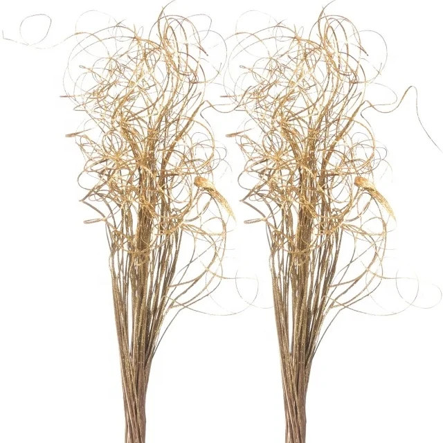 Top Selling Amazon Christmas Sparkle Glitter Wall Decoration Wooden Dry Material Curly Ting Ting Wedding Branches Gifts