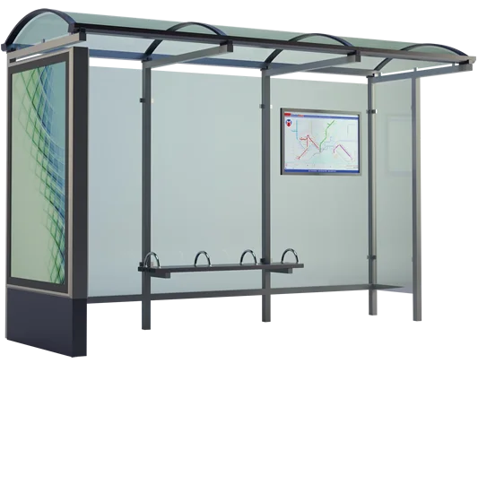 
Wall Panel Bus Shelter / Advertisement Bus Stop with MUPI 