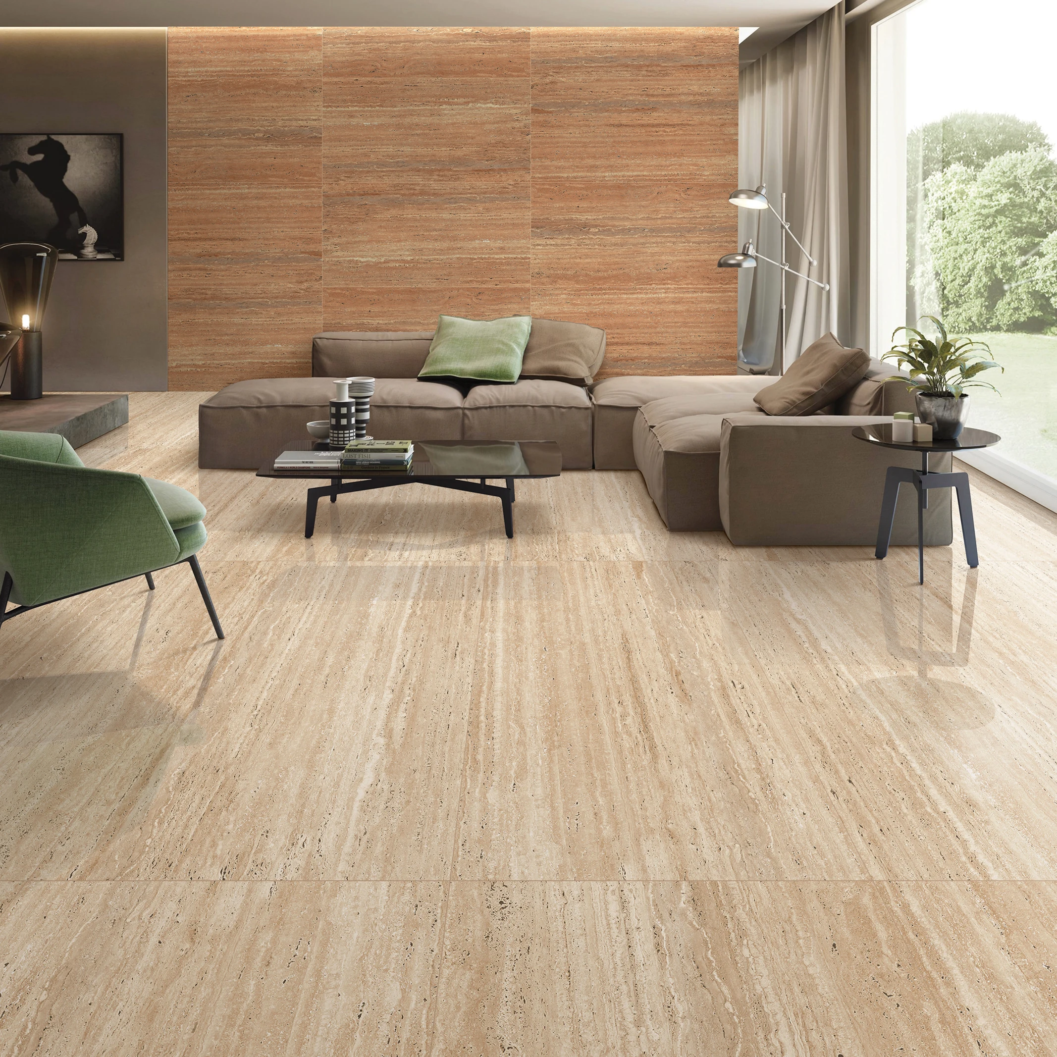 best mexican natural travertino beige marble look porcelain slab tiles for banquet hall large size tile 800x1600mm